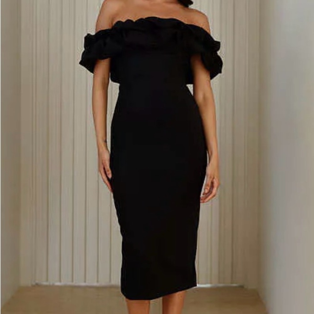 Hello Molly Strapless Black Dress